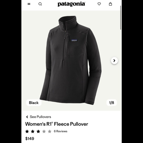 Newer style Woman’s Patagonia R1 Pullover fleece sz L - Picture 1 of 4